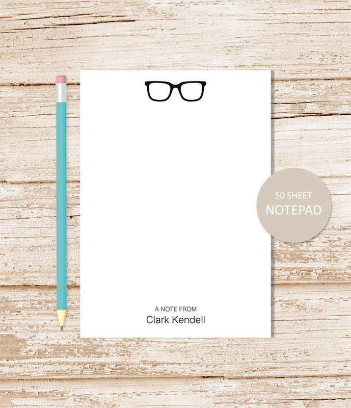 personalized notepad . GLASSES notepad . eyeglasses note pad . personalized stationery . glasses stationary notepad