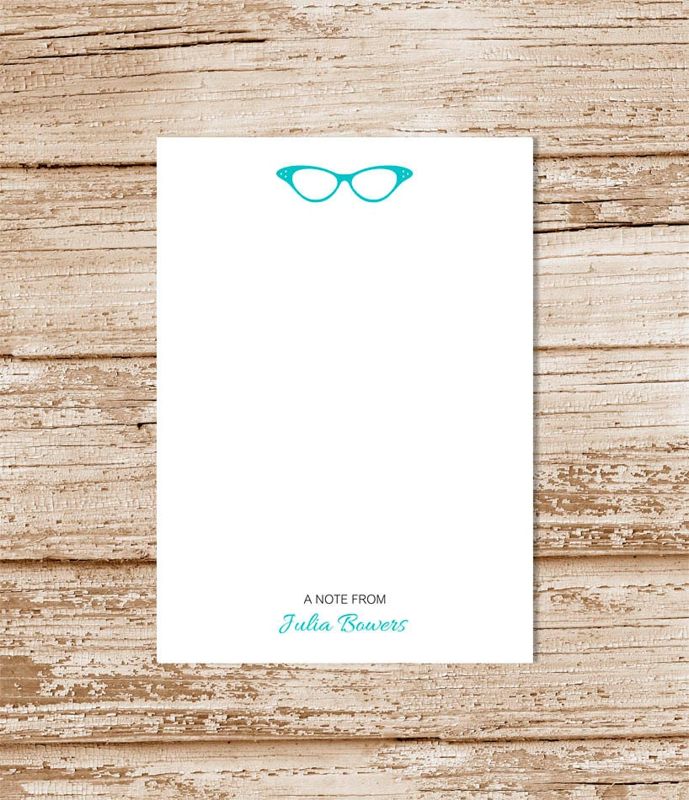 personalized notepad . GLASSES notepad . eyeglasses note pad . personalized stationery . vintage glasses stationary notepad