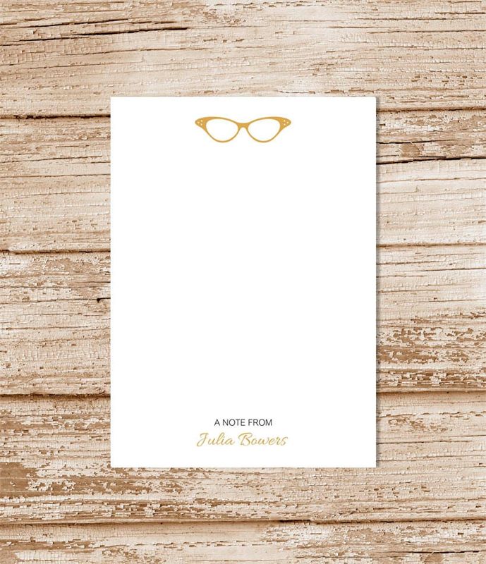 personalized notepad . GLASSES notepad . eyeglasses note pad . personalized stationery . vintage glasses stationary notepad