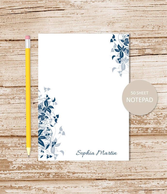 personalized notepad . LEAFY EDGE . leaves leaf . ivy notepad . personalized stationery botanical stationary