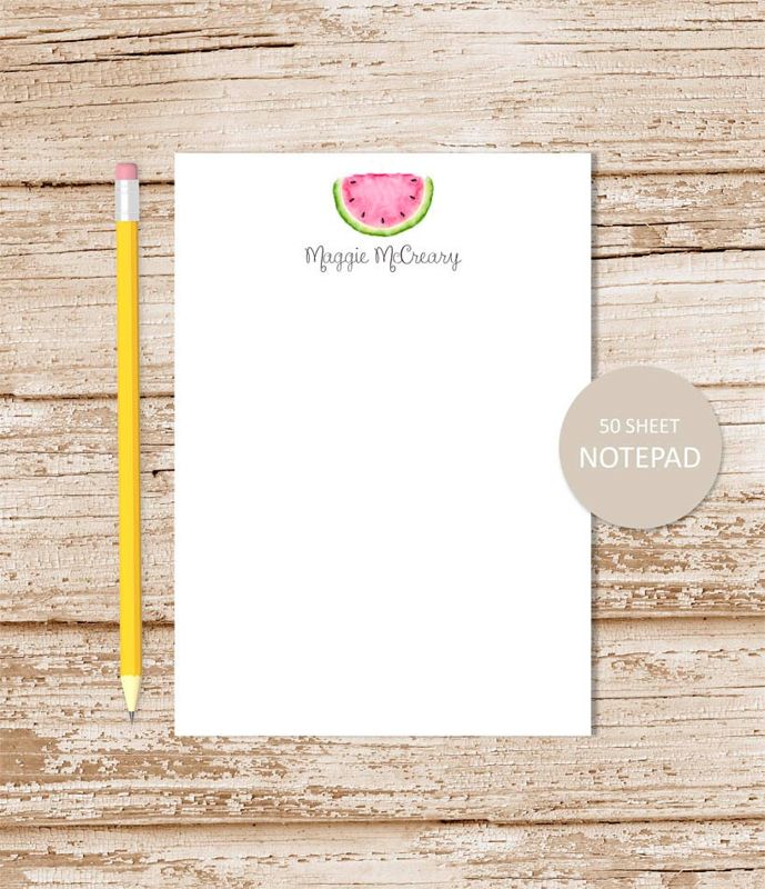 personalized notepad . WATERMELON notepad . watercolor watermelon note pad . personalized stationary . stationery gift