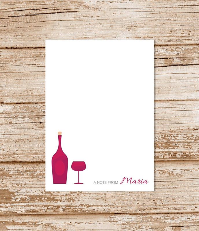personalized notepad . WINE . wine connoisseur notepad . wine lover note pad . personalized stationery . wine stationary