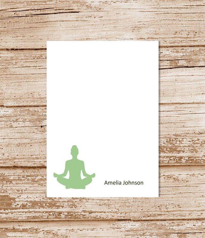 personalized notepad . YOGA . note pad . personalized stationery . yoga stationary . meditation notepad