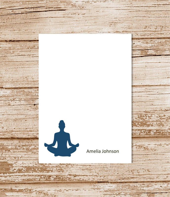 personalized notepad . YOGA . note pad . personalized stationery . yoga stationary . meditation notepad