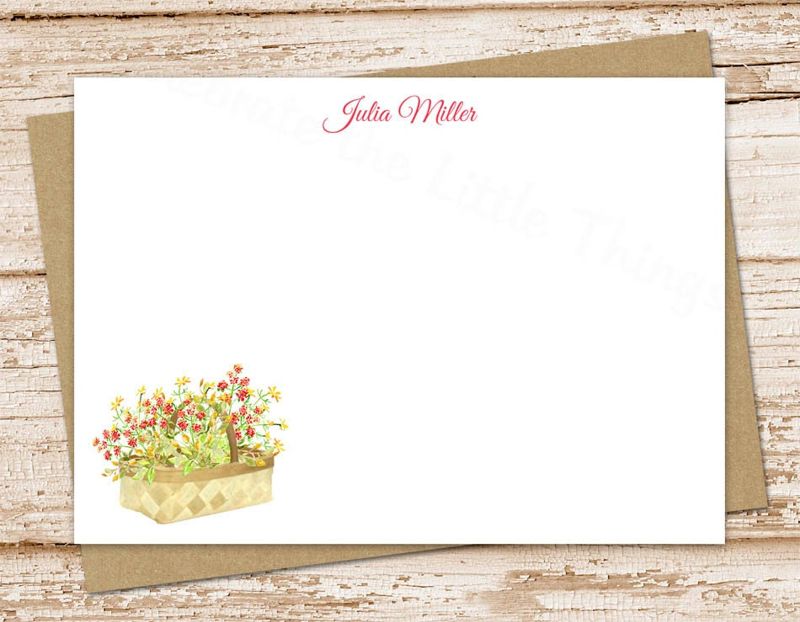 personalized berries note card set, notecards . rose hips watercolor raspberry . stationery FLAT stationary . autumn fall fruits . set of 12