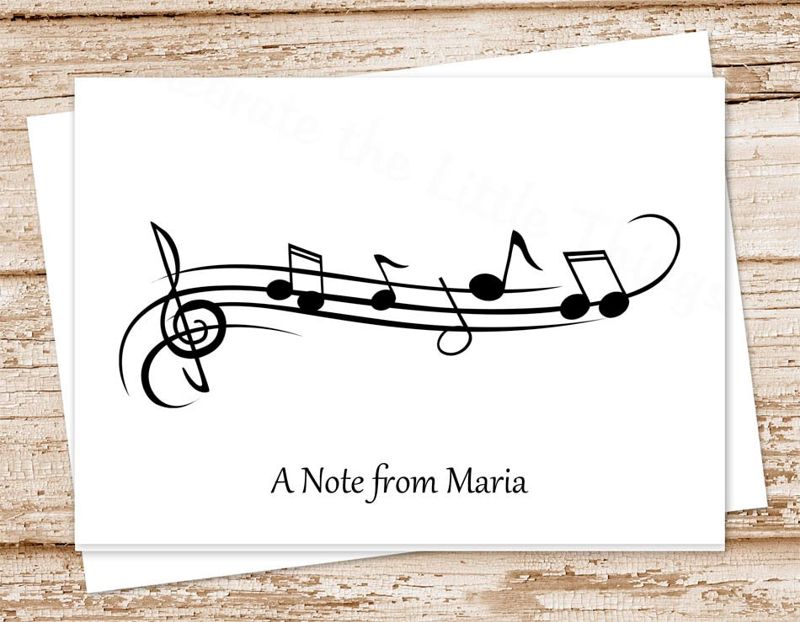personalized note cards . MUSIC notecards . personalized stationery . folded stationary . musician music teacher gift . set of 10