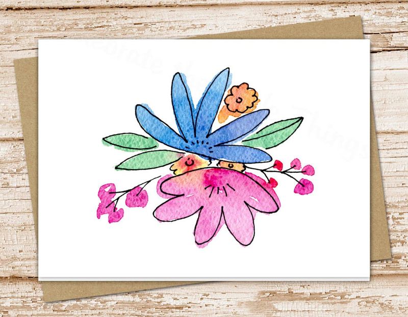 colorful flowers card set . watercolor note cards . botanical, nature . blank note cards . folded stationery . stationary set