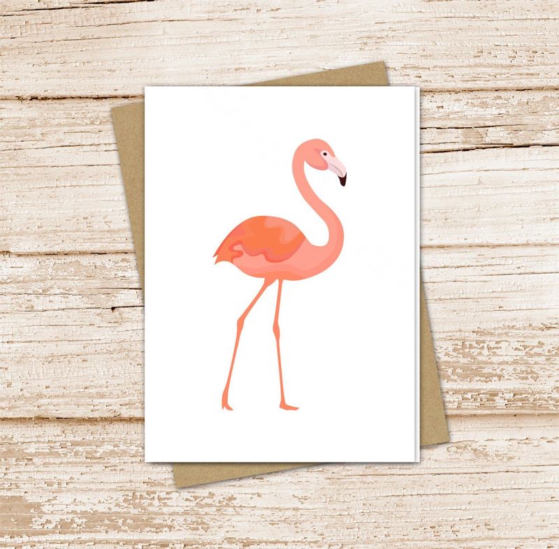 flamingo card set .  watercolor flamingo cards . blank note cards . tropical birds . notecards, folded stationery . stationary set