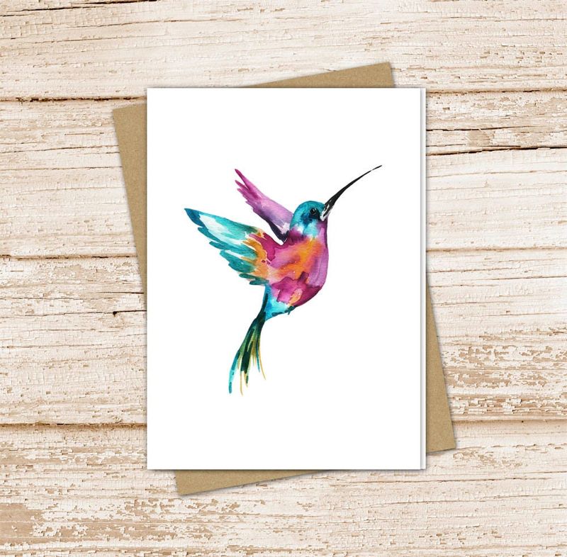 hummingbird card set .  hummingbird note cards . watercolor birds . bird watcher gift, nature . blank cards . folded stationery stationary