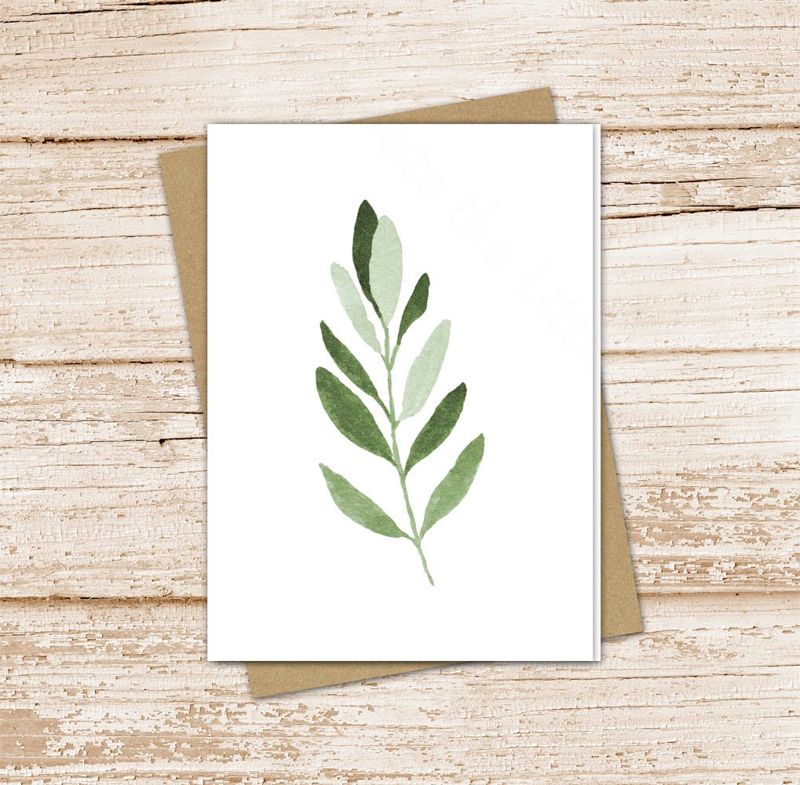 olive leaf card set .  watercolor note cards . leaves, nature. blank note cards . notecards . folded stationery . stationary set