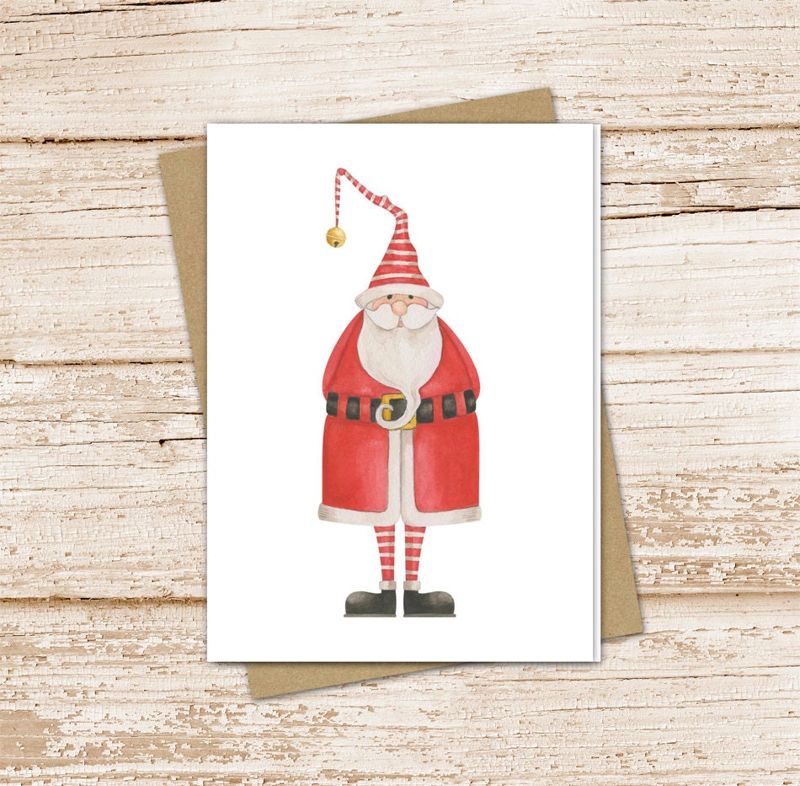 Santa card set . ole Saint Nick . Christmas cards . watercolor holiday greeting cards . blank cards