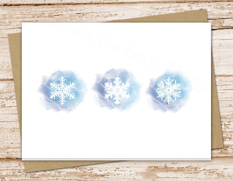 snowflakes card set . watercolor snowflakes note cards notecards . winter, snow . blank cards . folded stationery . stationary