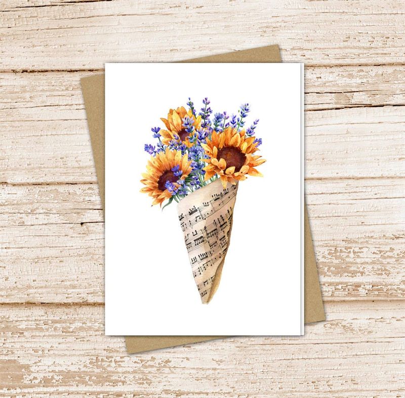 Sunflowers & Lavender Card Set