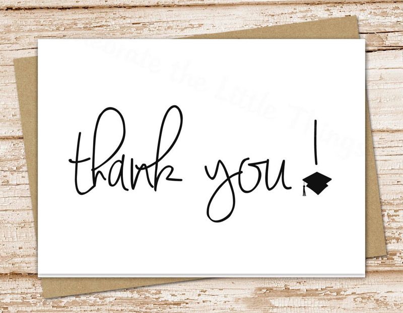 graduation thank you cards . grad cap . graduation stationery . note cards notecards . color choices