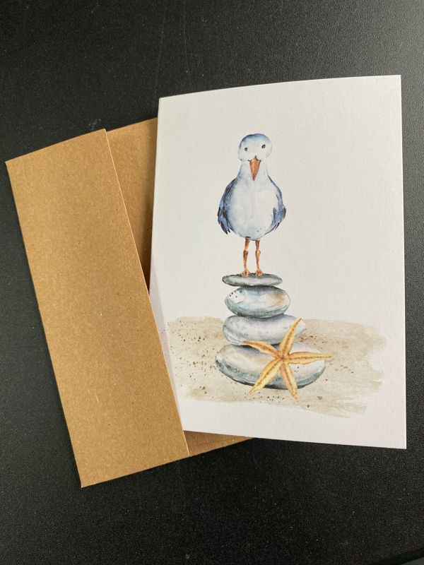 Watercolor Seagull Card Set