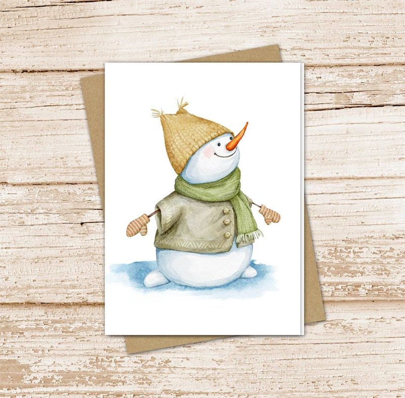 Watercolor Snowman Card Set
