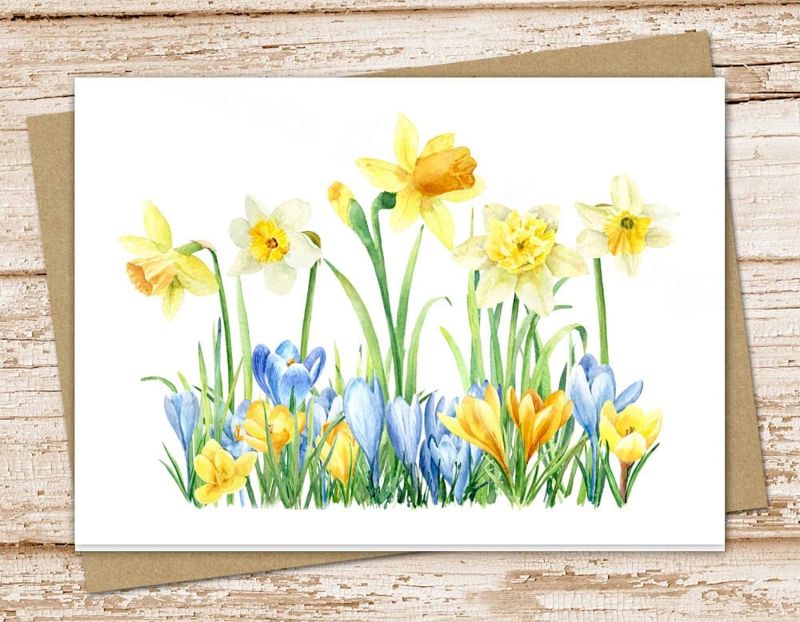 Watercolor Spring Garden Card Set