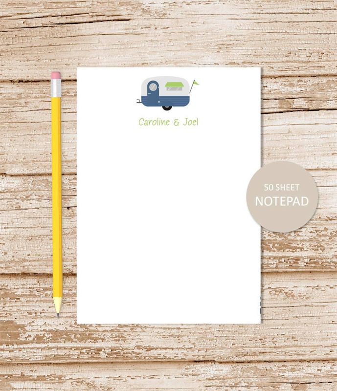personalized notepad . CAMPER . camping note pad . personalized stationery . camp motor home RV travel notepad . camper choices