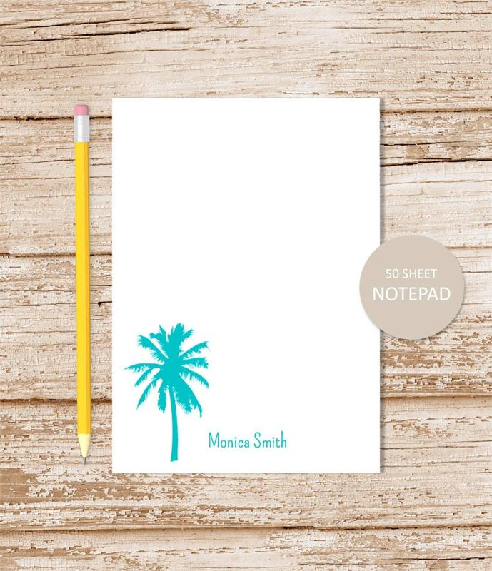 personalized notepad . PALM TREE . notepad . tropical note pad . personalized stationery . summer stationary . beach notepad