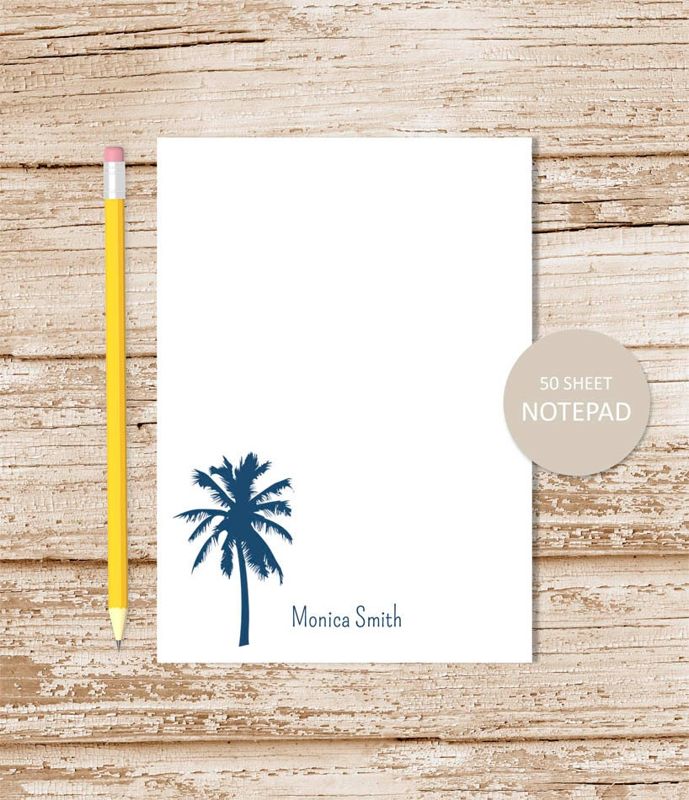 personalized notepad . PALM TREE . notepad . tropical note pad . personalized stationery . summer stationary . beach notepad