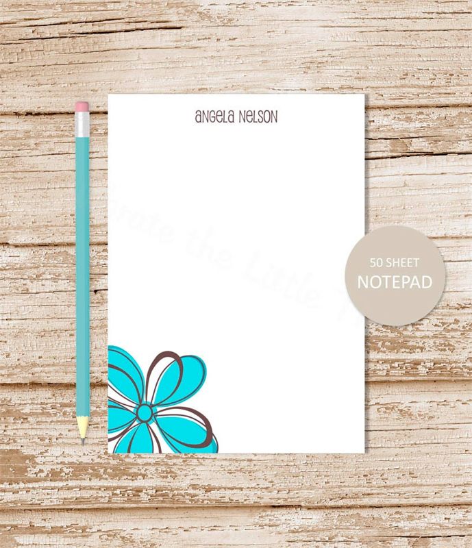 personalized notepad . MOD DAISY note pad . flower notepad . personalized stationery . womens stationary