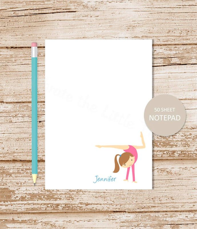 personalized notepad GYMNASTICS notepad gymnast note pad stationery stationary tumbling | choose gymnast