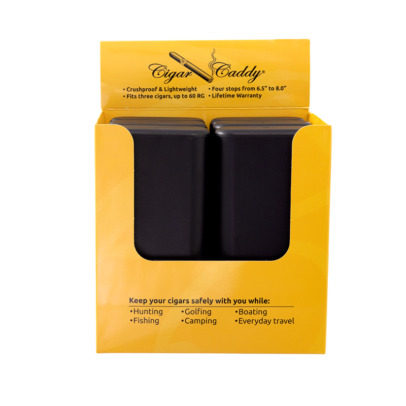Cigar Caddy® Cigar Tube Display, 3 ct, 6 Qty Black