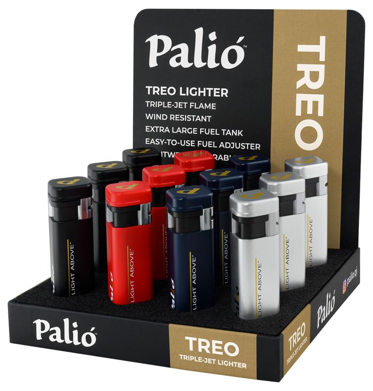 Palio Treo Torch Lighter 12 Count Display Assorted