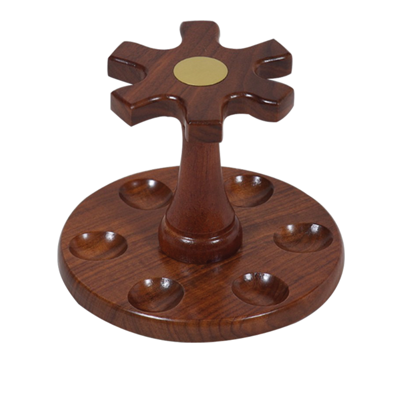 Wooden Pipe Rack Dark Walnut 6 RACK