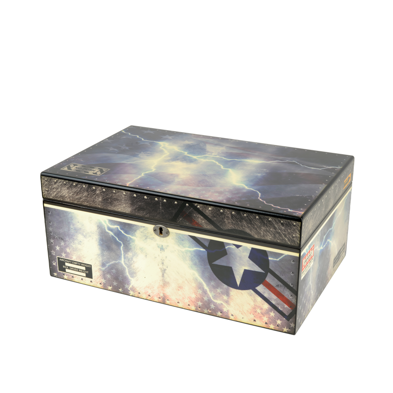 Large Desktop Humidors by Humidor Supreme Airforce Print LARGE HUMIDOR (75CT+)