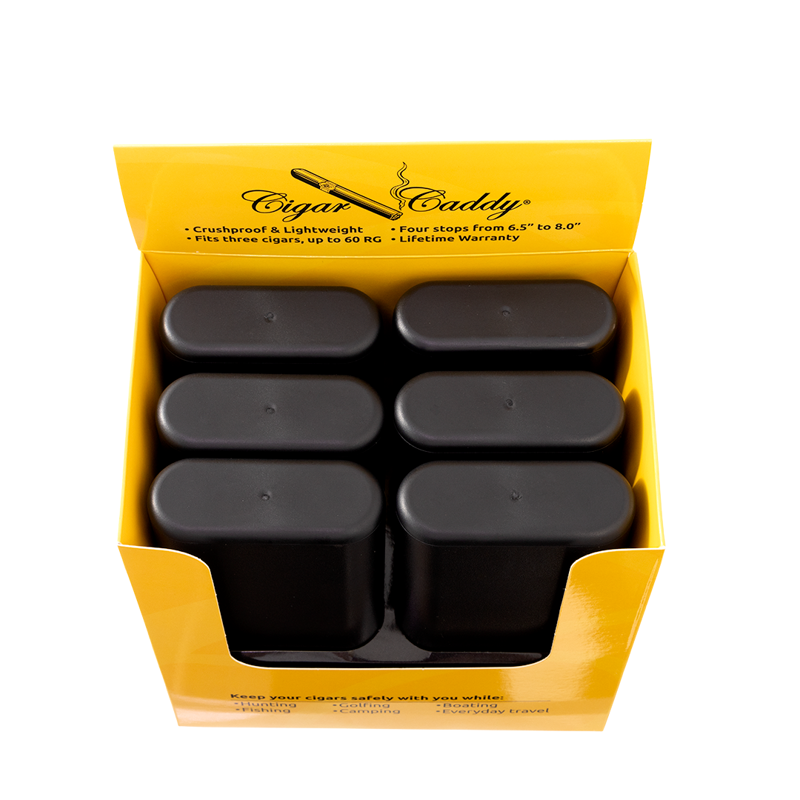 Cigar Caddy® Cigar Tube Display, 3 ct, 6 Qty Black