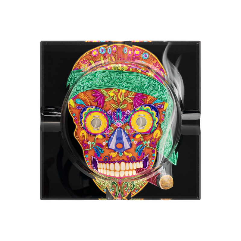 Crystal Ashtray | Calavera Skull print Calavera Skull