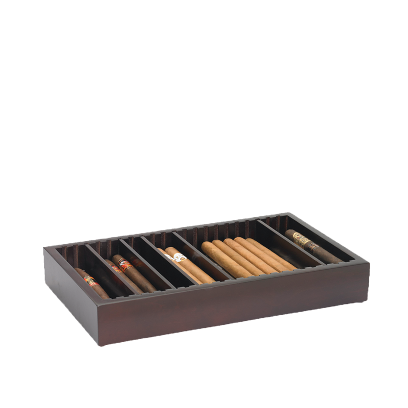 Humidor Supreme® Space Save Adjustable Cigar Tray MAHOGANY