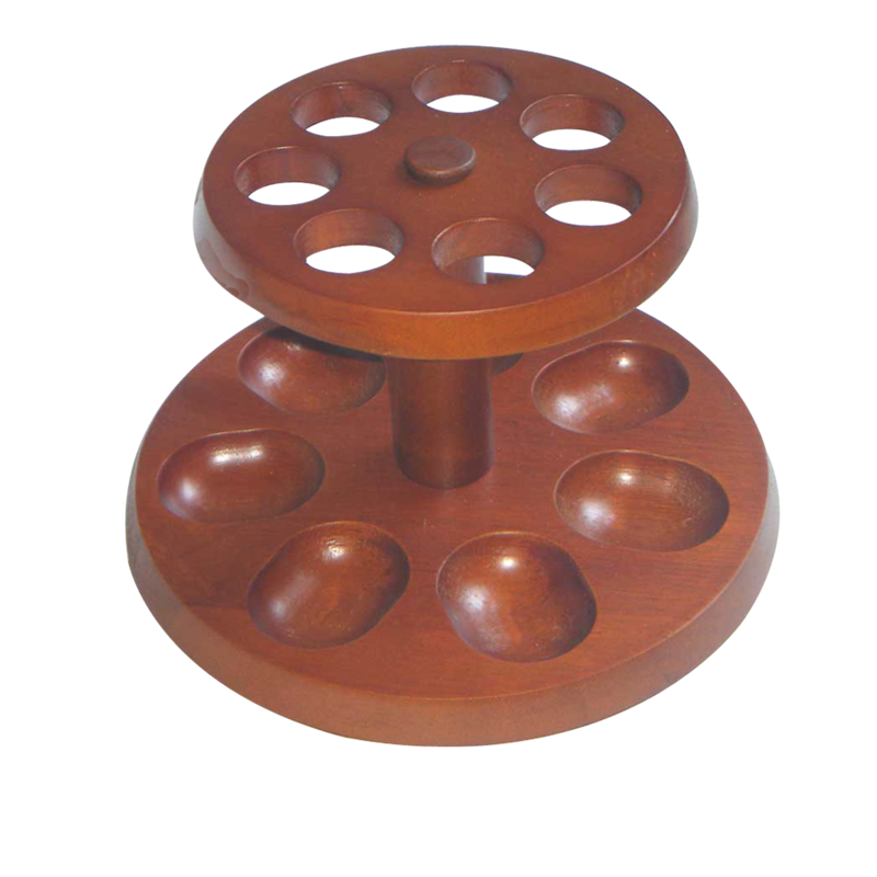 Wooden Pipe Rack Dark Walnut 6 RACK