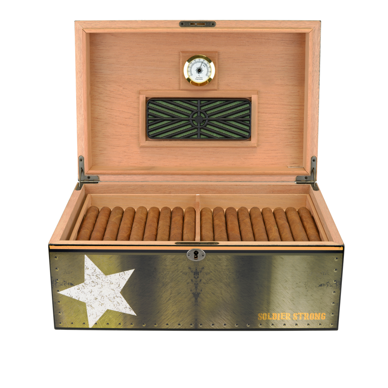 Large Desktop Humidors by Humidor Supreme Airforce Print LARGE HUMIDOR (75CT+)