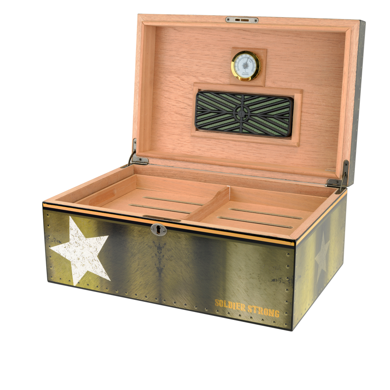 Large Desktop Humidors by Humidor Supreme Airforce Print LARGE HUMIDOR (75CT+)