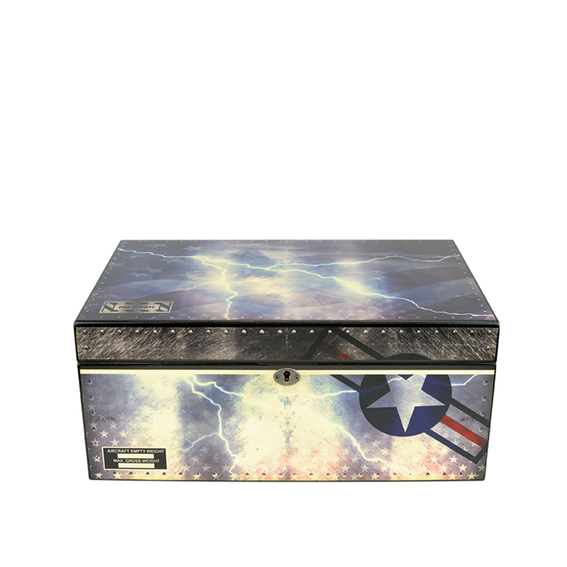 Large Desktop Humidors by Humidor Supreme Airforce Print LARGE HUMIDOR (75CT+)