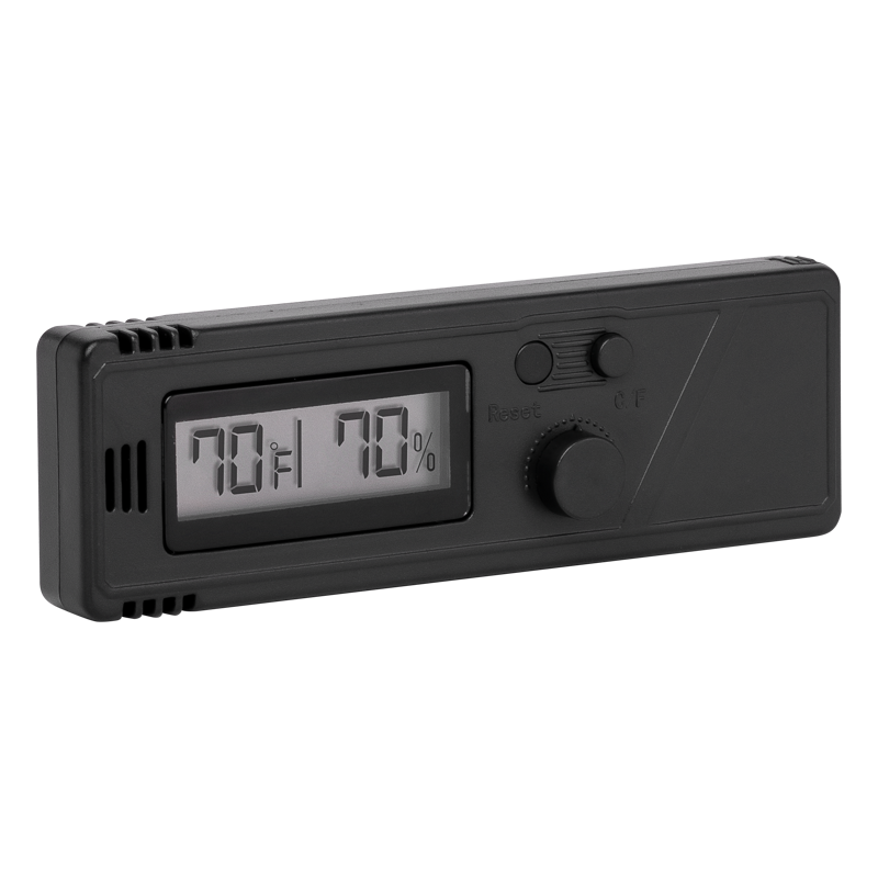 HygroSet® Digital Hygrometer Black Front Mount