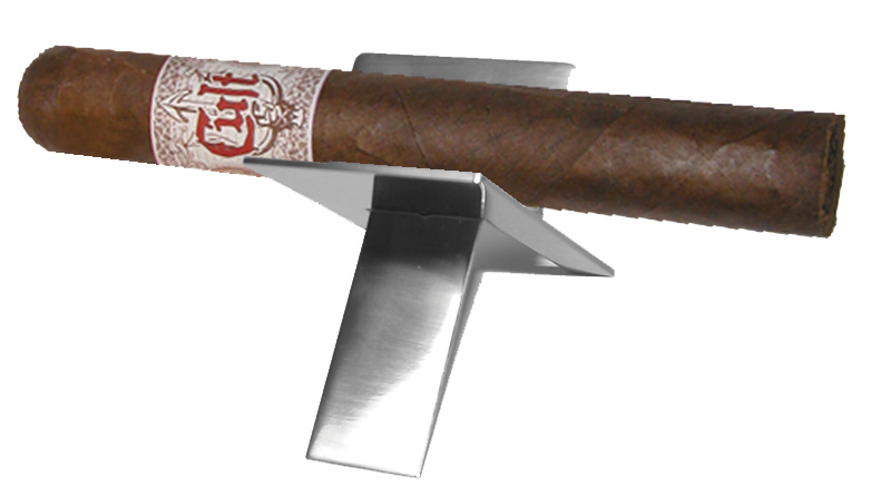 Stainless Steel Cigar Stand STAINLESS STEEL 2 FINGER