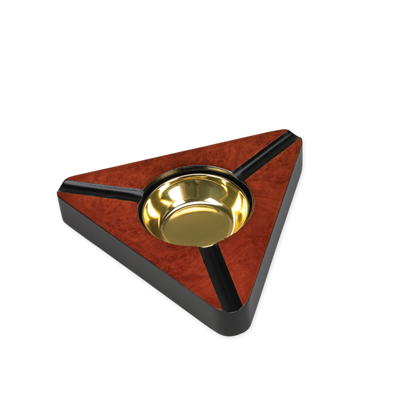 Three-cigar Wooden Ashtray WOOD TRIANGLE