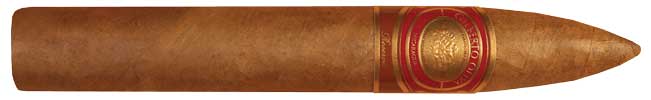 6 x 52 torpedo cigar with a red and gold band