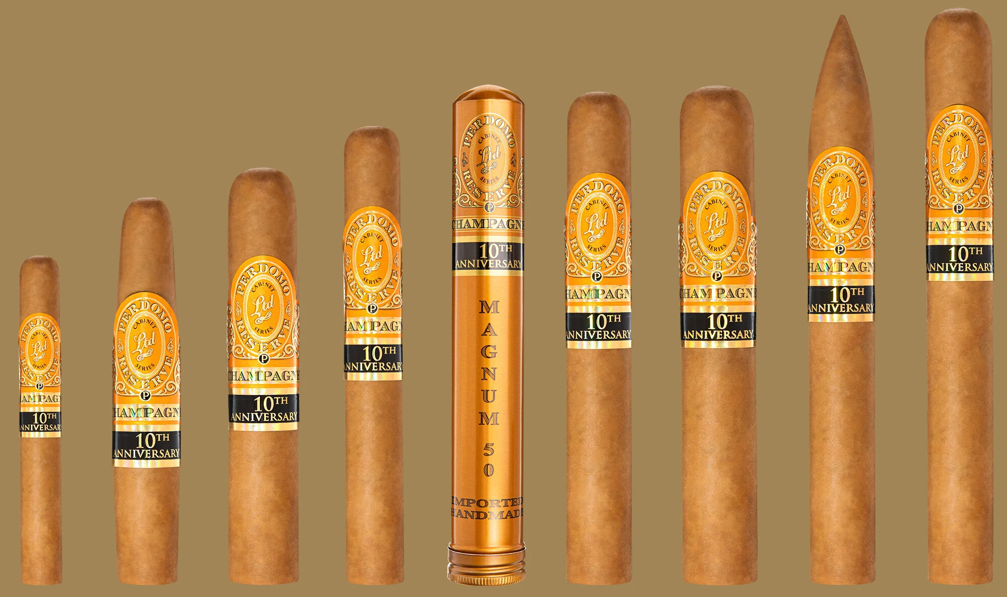 PERDOMO Reserve 10th Anniversary - All Sizes - Champagne Connecticut