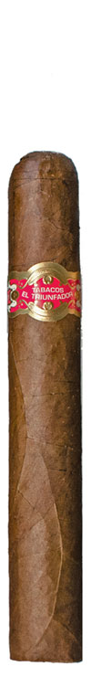 El Triunfador cigar with red and gold band reading 'Tabacos El Triunfador' on a white background.