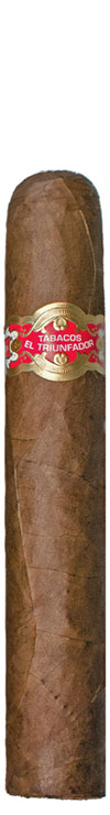 El Triunfador cigar with red and gold band reading 'Tabacos El Triunfador' on a white background.