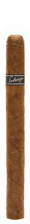 Tatuaje Black Label Petite Lancero cigar with black 'Tatuaje' band on white background.