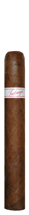Tatuaje Series P Toro cigar with white and red Tatuaje band on a white background