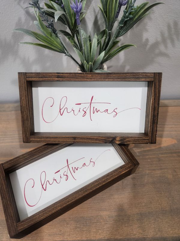 CHRISTMAS FRAMED SIGN 7X3.5