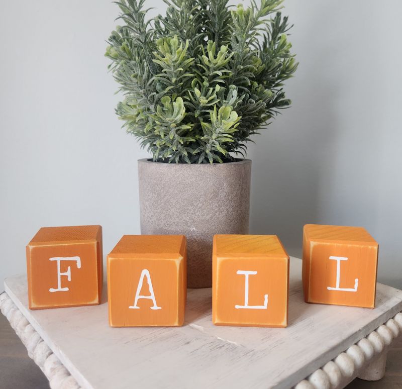 Set of Fall Mini Blocks - Orange