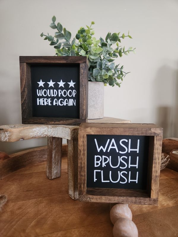 Wash Brush Flush Mini Sign