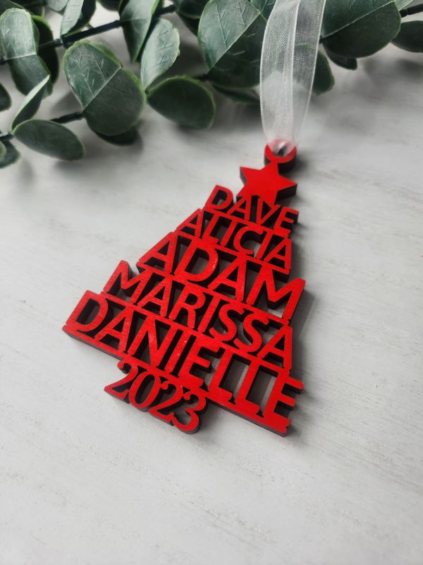 Christmas Tree Family Names Ornament